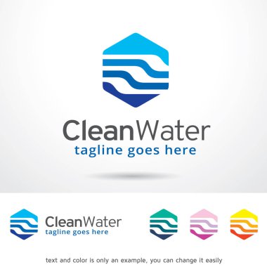 Soyut su Logo şablonu tasarlamak vektör 