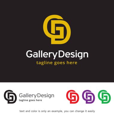 G D harfi Logo şablonu tasarlamak vektör, amblem, tasarım konsepti, yaratıcı sembol simge