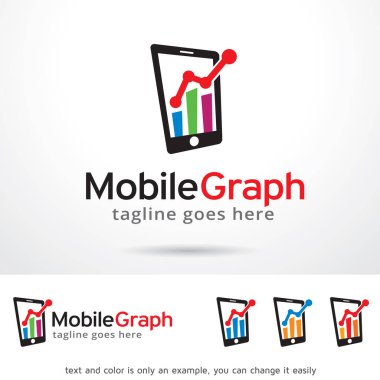 Mobil grafik Logo şablonu tasarlamak vektör, amblem, tasarım konsepti, yaratıcı sembol simge