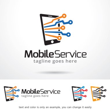 Mobil Servis Logo şablonu tasarlamak vektör, amblem, tasarım konsepti, yaratıcı sembol simge
