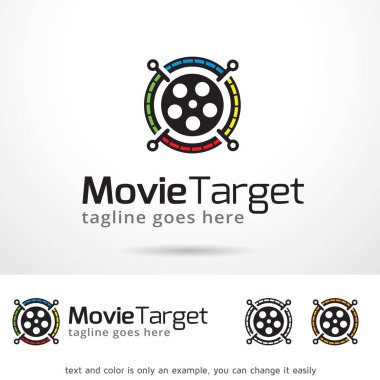 Film hedef Logo şablonu tasarlamak vektör, amblem, tasarım konsepti, yaratıcı sembol simge