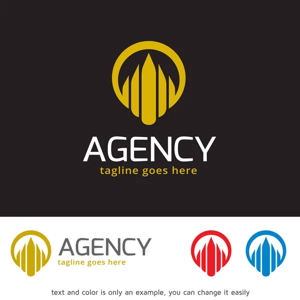 Diseño de plantilla de logotipo de agencia abstracta — Archivo Imágenes Vectoriales