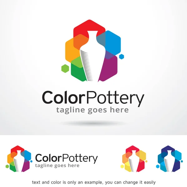 Renk seramik Logo şablonu tasarlamak vektör — Stok Vektör