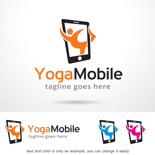 Yoga Mobile Logo Template Design Vector —  Vetores de Stock