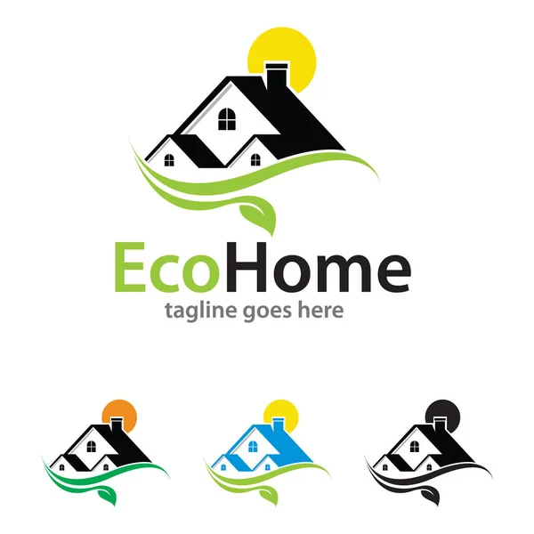 EcoHome Logo Template Design — Stock Vector