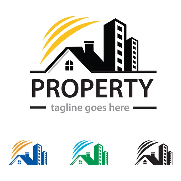 Дизайн логотипа недвижимости — стоковый вектор