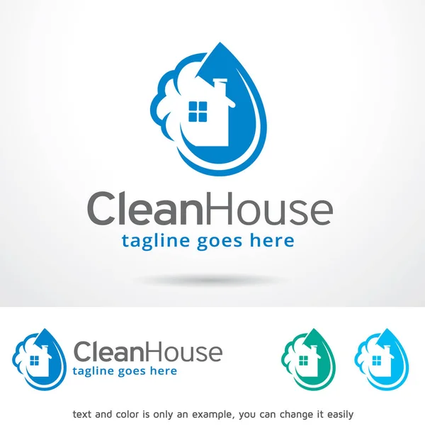 Clean House Logo Template Design Vector — Stock Vector