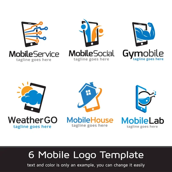 Mobile Logo Template Design — Stock Vector