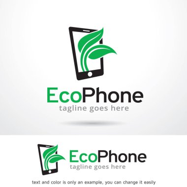 Eco telefon Logo tasarım şablonu