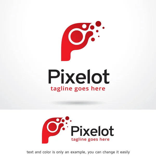 Letra P Pixel Logo Plantilla Diseño — Vector de stock