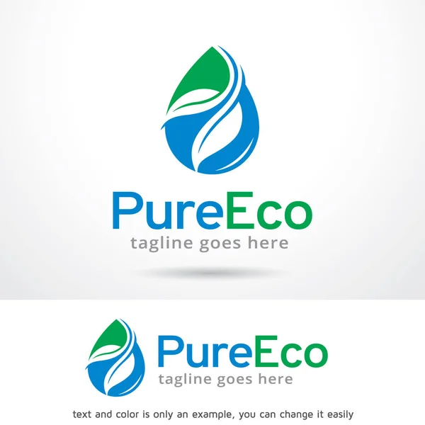 Pure Eco Logo Template Design — Stock Vector