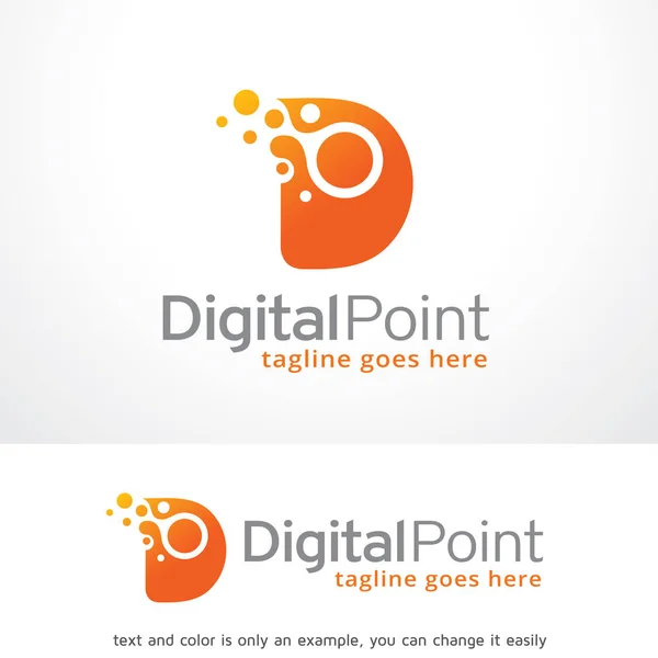 Carta D Digital Point Logo Template Design — Vetor de Stock