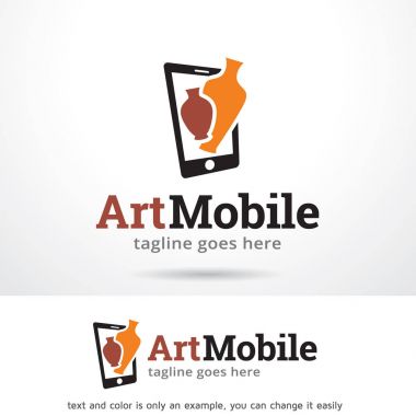 Sanat mobil Logo şablonu tasarlamak vektör