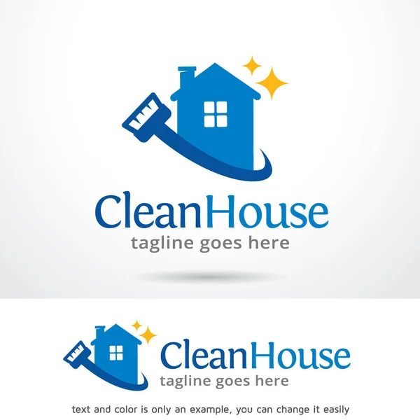 Bersihkan Rumah Logo Templat Vektor Desain - Stok Vektor