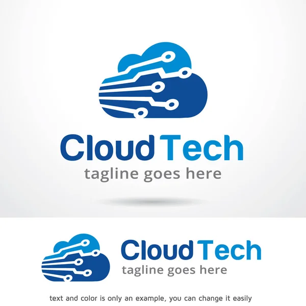Nuvem Tech logotipo modelo projeto Vector —  Vetores de Stock