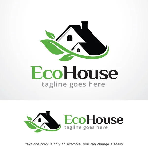 Eco House Logo Plantilla Diseño Vector — Vector de stock