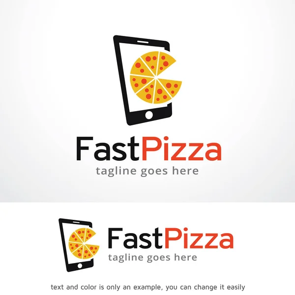 Fast Pizza Logo Template Design Vector —  Vetores de Stock