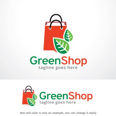 Yeşil Shop Logo şablonu tasarlamak vektör