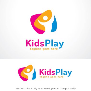 Logo şablonu tasarlamak vektör çocuk oyun