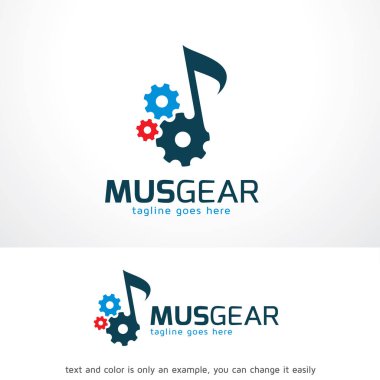 Müzik dişli Logo şablonu tasarlamak vektör