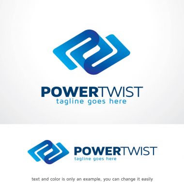 P harfi güç Twist Logo şablonu tasarlamak vektör