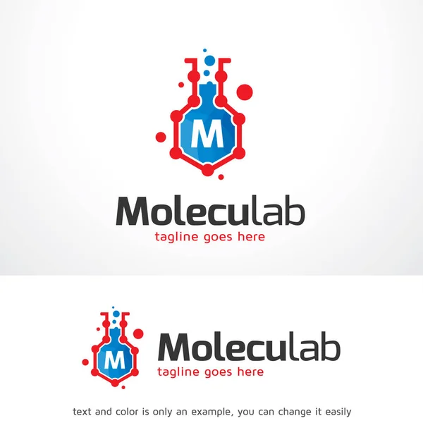 Molecul Lab Letter M Logo Template Design Vector — Vetor de Stock