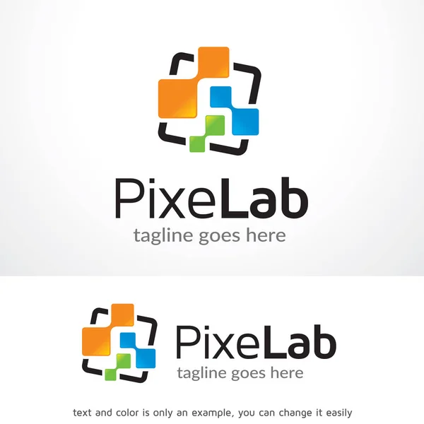 Pixel Lab Logo Plantilla Diseño Vector — Vector de stock