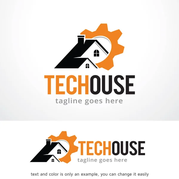 Tech House Logo şablonu tasarlamak vektör — Stok Vektör