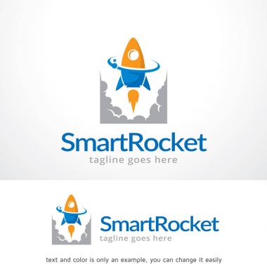 Akıllı roket Logo şablonu tasarlamak vektör 