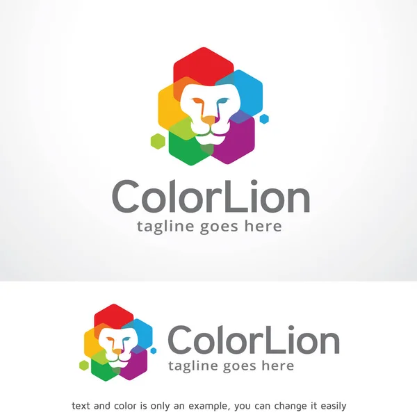 Vecteur de conception de modèle de logo de lion de couleur — Image vectorielle