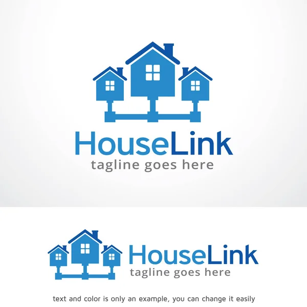 Casa Link Logo Template Design Vector — Vetor de Stock