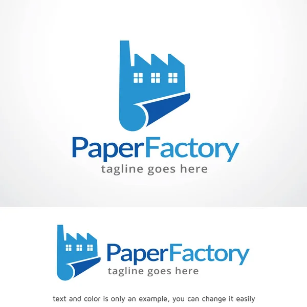 Kağıt Fabrikası Logo şablonu tasarlamak vektör — Stok Vektör