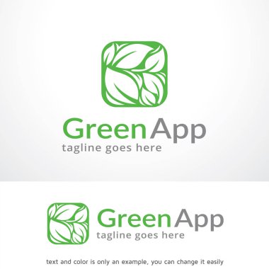 Yeşil App Logo şablonu tasarlamak vektör, amblem, tasarım konsepti, yaratıcı sembol simge