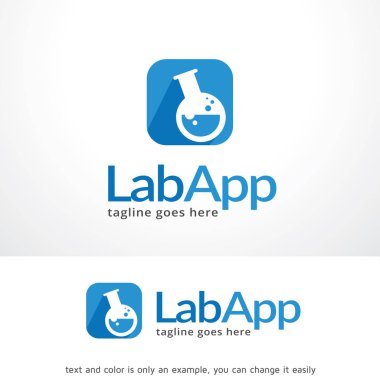 Laboratuvar App Logo şablonu tasarlamak vektör, amblem, tasarım konsepti, yaratıcı sembol simge