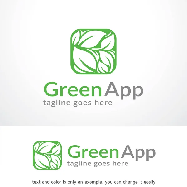Modelo de logotipo do aplicativo verde Vetor de design, Emblema, Conceito de design, Símbolo criativo, Ícone —  Vetores de Stock