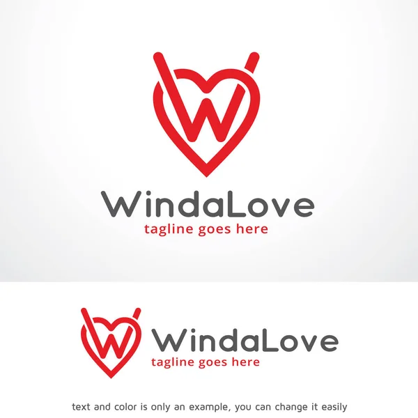 Carta W Love Logo Template Design Vetor, Emblema, Conceito de Design, Símbolo Criativo, Ícone —  Vetores de Stock