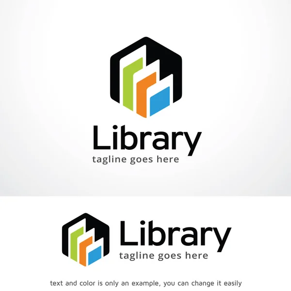 Kütüphane Logosu Şablon Tasarım Vektörü, Amblem, Tasarım Konsepti, Yaratıcı Sembol, Simge — Stok Vektör