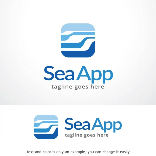 Sea App Logo Template Design Vetor, Emblema, Conceito de Design, Símbolo Criativo, Ícone —  Vetores de Stock