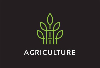 Monogram tarım Logo şablonu tasarlamak vektör, amblem, tasarım konsepti, yaratıcı simge, simge