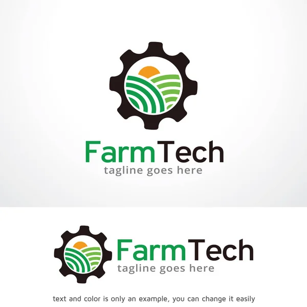 Farm Tech Logo Template Design Vector, Emblema, Conceito de Design, Símbolo Criativo, Ícone —  Vetores de Stock