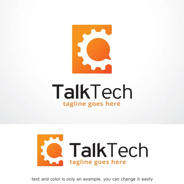 Dyskusja Tech Logo szablon wektor, projekt koncepcyjny i kreatywnych Symbol, godło ikona — Wektor stockowy
