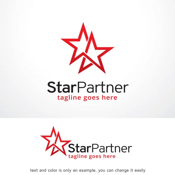 Double Star Logo Template Design Vector, Emblem, Design Concept, Creative Symbol, Icon — Stock Vector