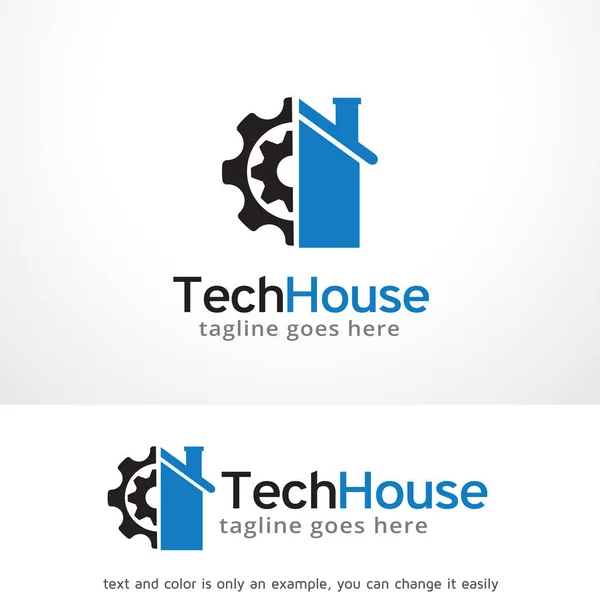 Tecnologia Casa Logo Template Design Vector, Emblema, Conceito de Design, Símbolo Criativo, Ícone — Vetor de Stock