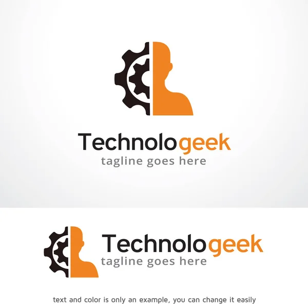 Tecnologia Geek Logo Template Design Vetor, Emblema, Conceito de Design, Símbolo Criativo, Ícone —  Vetores de Stock