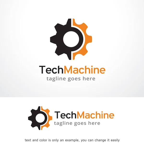 Máquina de tecnologia Logo Template Design Vector, Emblema, Conceito de Design, Símbolo Criativo, Ícone —  Vetores de Stock
