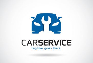 Araba Servisi Logo şablonu tasarlamak vektör, amblem, tasarım konsepti, yaratıcı sembol simge