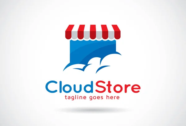 Cloud Store Logo Template Design Vetor, Emblema, Conceito de Design, Símbolo Criativo, Ícone —  Vetores de Stock