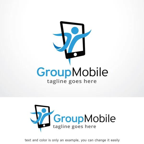 Grupo Móvil Logo Plantilla Diseño Vector, Emblema, Concepto de Diseño, Símbolo Creativo, Icono — Vector de stock