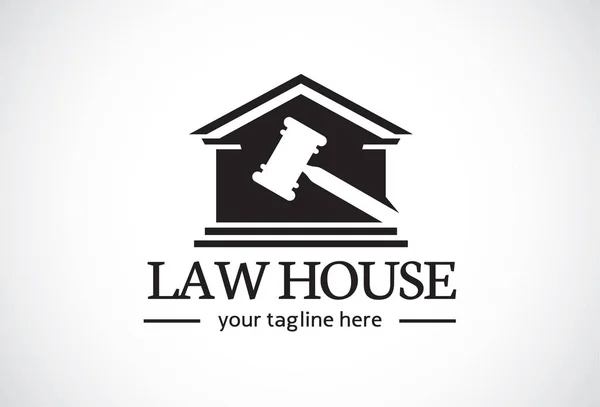 Plantilla de logotipo de Law House Vector de diseño, emblema, concepto de diseño, símbolo creativo, icono — Archivo Imágenes Vectoriales