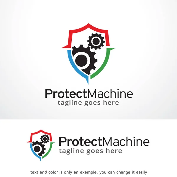 Protect Machine Logo Template Design Vector, Emblem, Design Concept, Creative Symbol, Icon - Stok Vektor